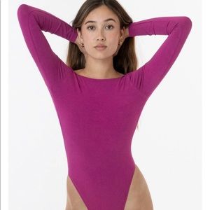 Los Angeles Apparel GARMENT DYE LONG SLEEVE BOATNECK DANCE BODYSUIT
